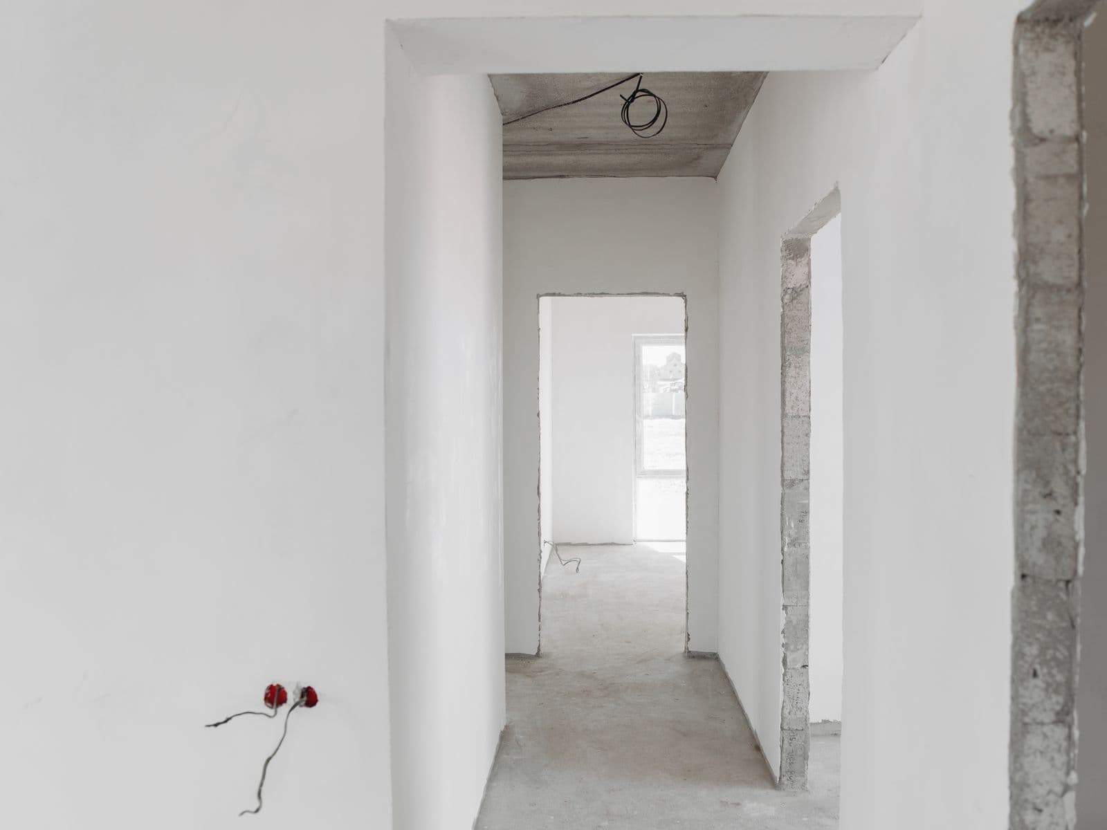 Newly constructed building interior being prepared for occupancy after construction